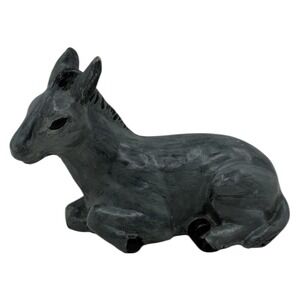 Gray Donkey‎ Nativity Figurine Hand Painted Holiday Christmas Scene